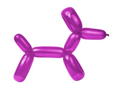 Shiny balloon model dog isolated on the white background
