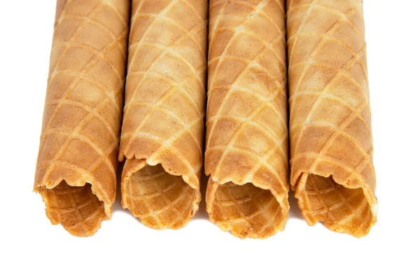 Wafer Krispig Stick Röret Isolerad Den Vita Bakgrunden — Stockfoto