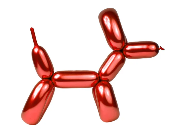 Shiny Balloon Model Dog Isolated White Background — 스톡 사진