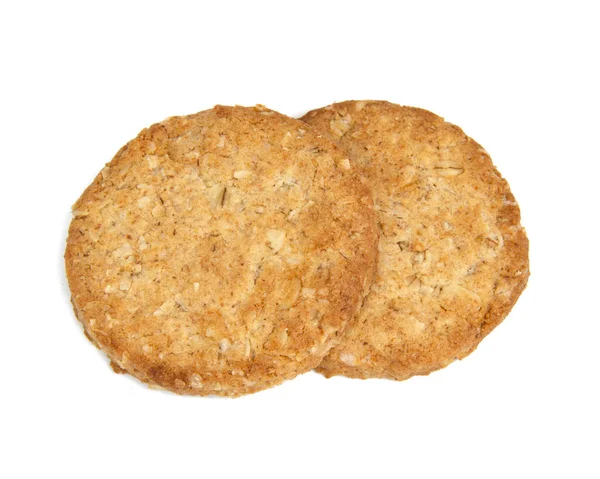 Κλασσικά Cookies Δημητριακών Απομονωμένα Στο Λευκό Φόντο — Φωτογραφία Αρχείου