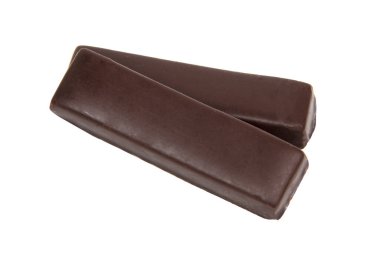 Protein kaplı bar enerjisi beyaz arkaplanda izole edildi