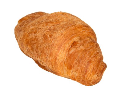 Fransız kruvasanı beyaz arka planda izole edilmiş.