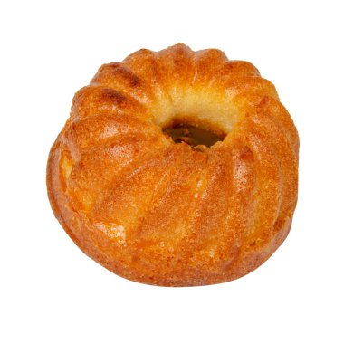 Beyaz arka planda ev yapımı kek.