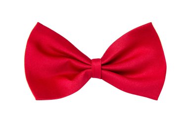 Beyaz arkaplanda tekstil papyon aksesuarı var.