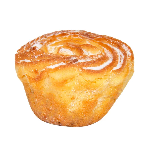 Torta Formaggio Muffin Isolato Sullo Sfondo Bianco — Foto Stock