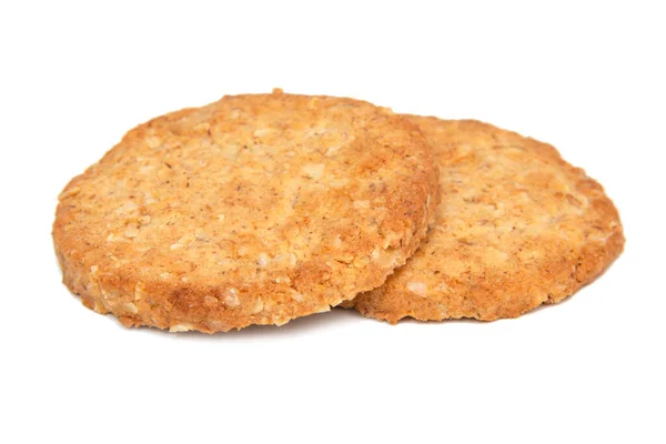 Κλασσικά Cookies Δημητριακών Απομονωμένα Στο Λευκό Φόντο — Φωτογραφία Αρχείου