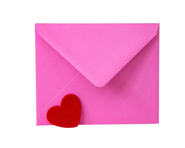 Pink Envelope Mail Isolated White Background — Stock Photo, Image