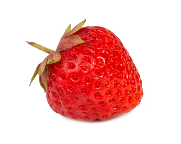Vörös Eper Gyümölcs Elszigetelt Fehér Alapon — Stock Fotó