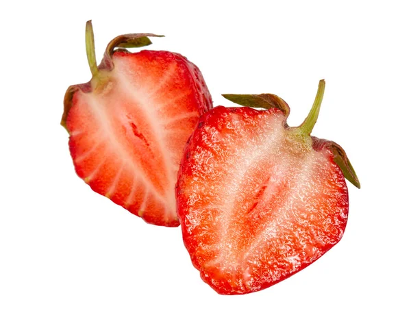 Red Strawberry Fruit Isolated White Background — Photo