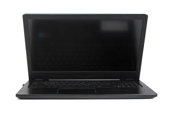 Black Laptop Isolated White Background — Stockfoto