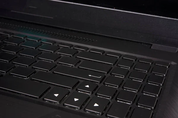Keybord Black Selective Focus Laptop Type Background — Stok fotoğraf