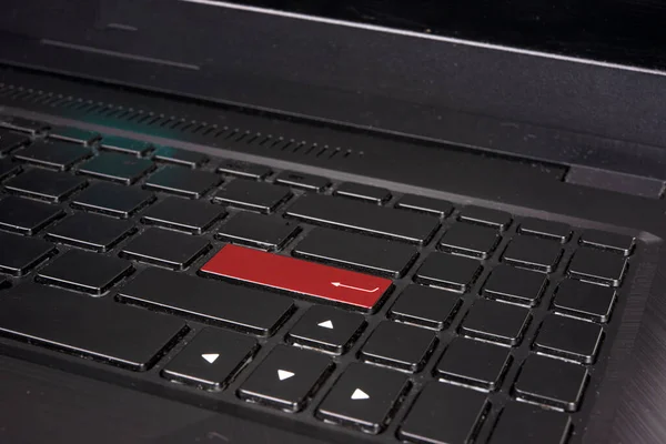 Keybord Black Selective Focus Laptop Type Background — ストック写真