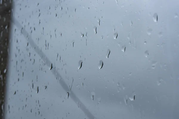 Wet Rain Drops Window Glass Season Mood Natural — Stok fotoğraf