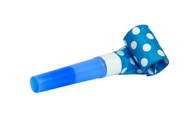 Party foil whistle festive noisemaker blowout isolated on the white