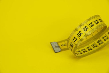 Teyp ölçüsü, telif alanı ile diyet renkli arkaplan