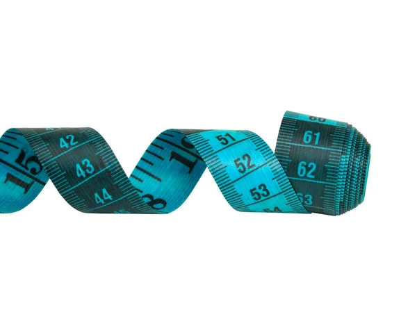 Tape Measure Sew Diet Colorful Background Copyspace — Stockfoto