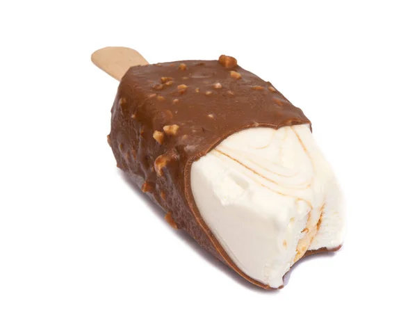 Chocolate Glazed Icecream Escimo Tasty Isolated White — Fotografia de Stock