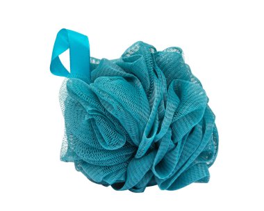 Puff shower bath sponge for care bathroom accessory isolated on the white background