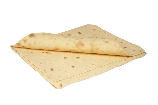 Traditional Lavash Thin Bread Isolated White Background — Fotografia de Stock