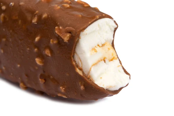 Chocolate Glazed Icecream Escimo Tasty Isolated White — Zdjęcie stockowe