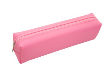 pink pencil pen case container isolated on the white background