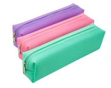 Long pencil pen case container isolated on the white background