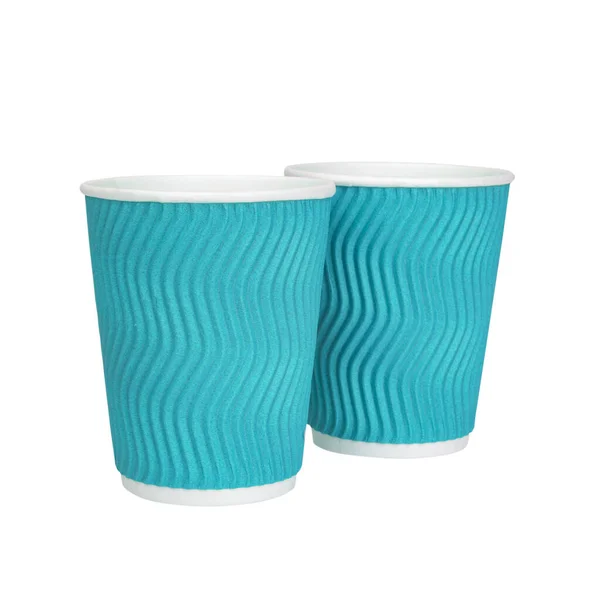 Tasse Papier Ondulé Emporter Pour Café Thé Isolé Sur Fond — Photo