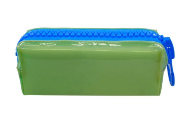 Beyaz arkaplanda izole edilmiş şirin kalem kutusu kutusu.