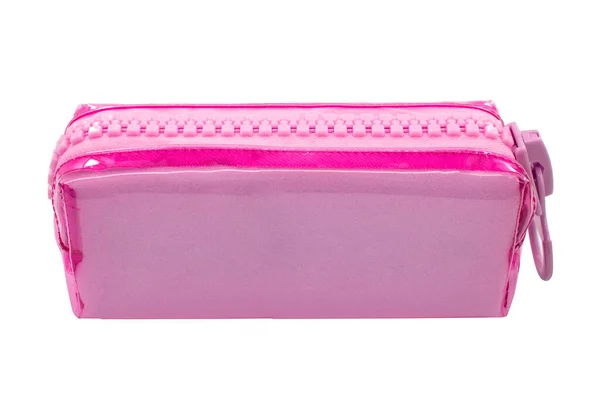 Pink Pencil Pen Case Container Isolated White Background — 图库照片