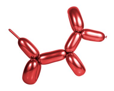 Beyaz arka planda izole edilmiş balon köpek partisi.