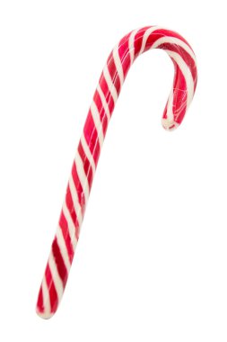 Beyaz arka planda izole edilmiş karamel şeker çubuğu.