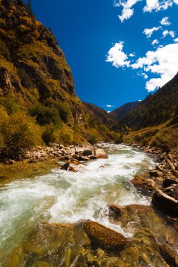 Alp nehir Himalayalar g318 karayolu tibet v
