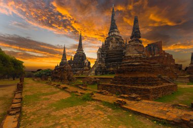 WAT phra sı sanphet Tapınağı günbatımı ayutthaya