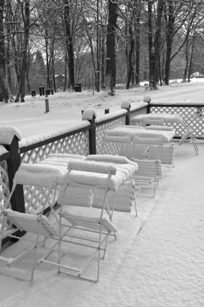 Na een besneeuwde nacht — Stockfoto