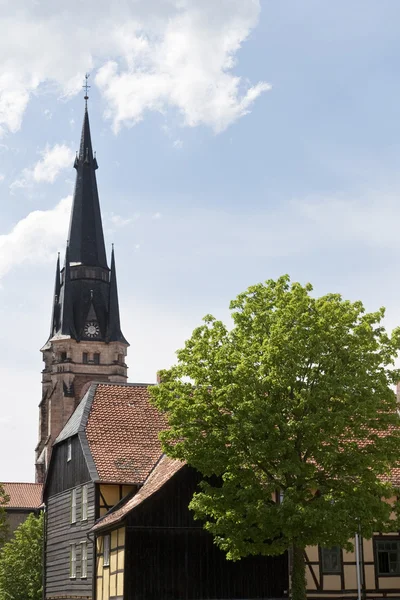 Wernigerode bir kilise kule — Stok fotoğraf