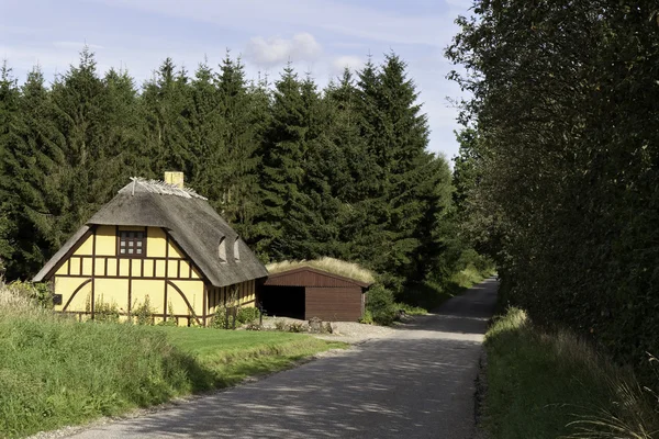 Korsvirkeshus i skogen — Stockfoto