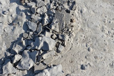 Crush rock ve çimento doku