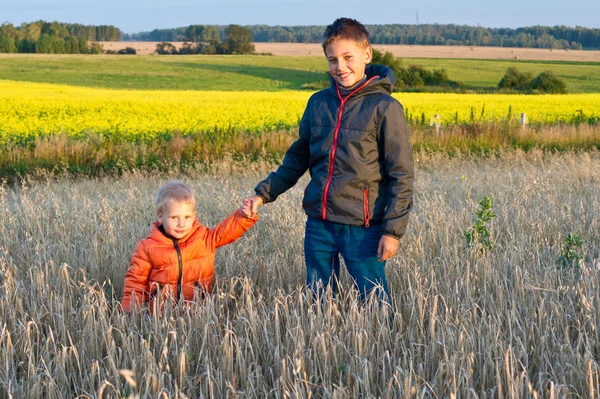 Boys in the fiels — Stock Photo, Image