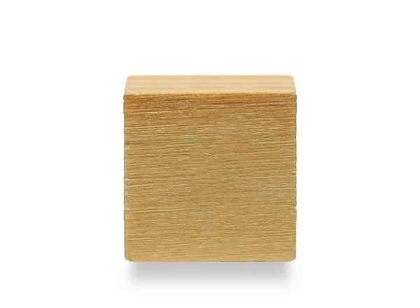 Cubo Madera Formas Geométricas Madera Cubo Aislado Sobre Fondo Blanco —  Fotos de Stock