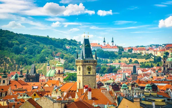 Rooftop View Old Town Prague Red Roofs Towers Immagini Stock Royalty Free