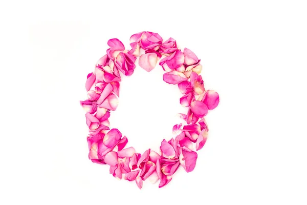 Number Made Pink Petals Rose Pink Roses Element Decoration — Stock Photo, Image