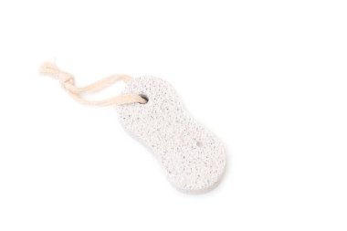 Sauna için aksesuarlar, beyazda izole edilmiş. sünger taşı..