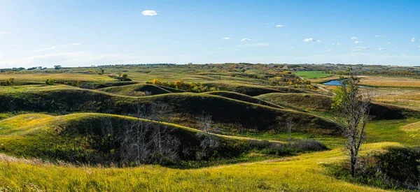 Panorama Der Sanften Hügel Über Die Landschaft Von North Dakota — Stockfoto
