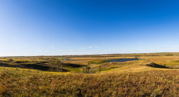Панорама Широких Открытых Прерий Лугов Американском Среднем Западе Северной Дакоты — стоковое фото