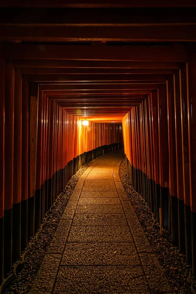 Senbon Torii Puerta Los Miles Torii Santuario Sintoísta Fushimi Inari — Foto de Stock
