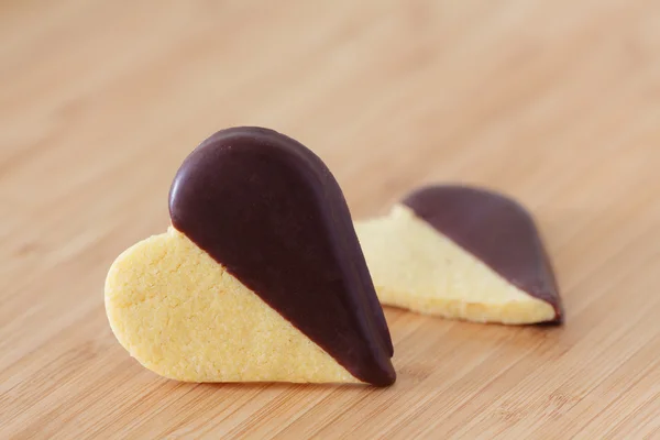 คุกกี้ช็อคโกแลตรูปหัวใจ — ภาพถ่ายสต็อก