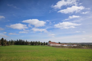 Güney Portekiz büyük mavi gökyüzü manzaralı çiftlik