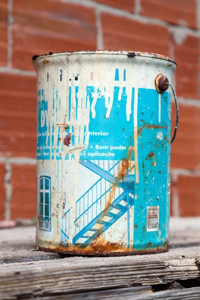 Old and rusted paint tin — Stock Photo, Image