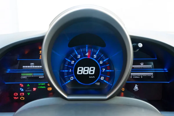 Blue and black high-tech dashboard — Stock Photo, Image