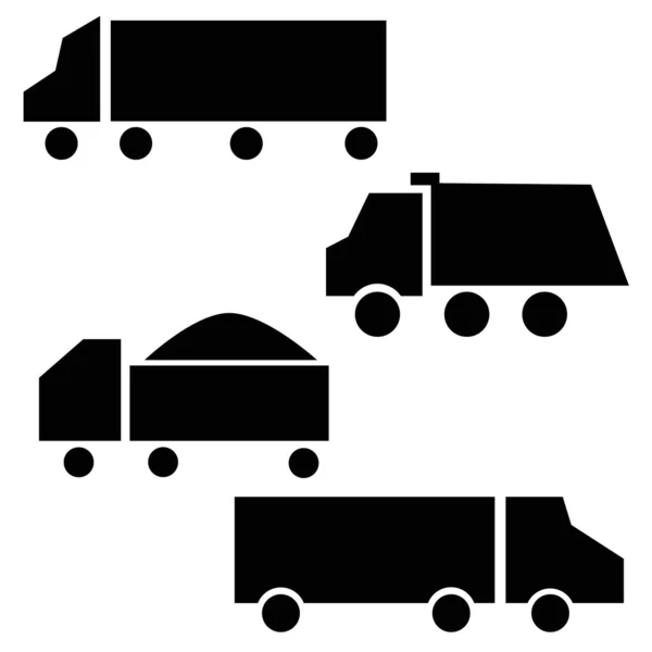 Camiones iconos conjunto . — Vector de stock